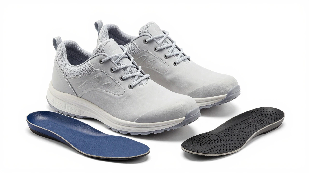 Ergonomic work shoes with arch support and orthotics